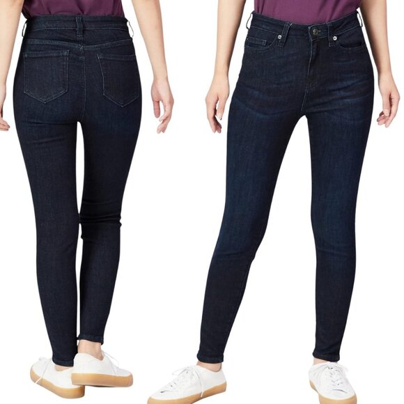 AMAZON ESSENTIALS High Rise Skinny Dark Wash Jeans 12 Short NWT - Picture 1 of 10